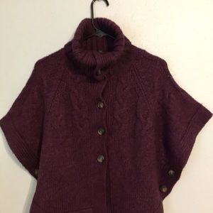 Button Front Sweater Poncho